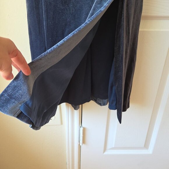 Bardot Velvet Dress 8 NWT Amalie Velour Grey Blue Sleeveless - Picture 3 of 6